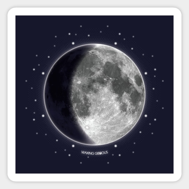 Waxing Gibbous - Moon Phases Sticker by meownarchy